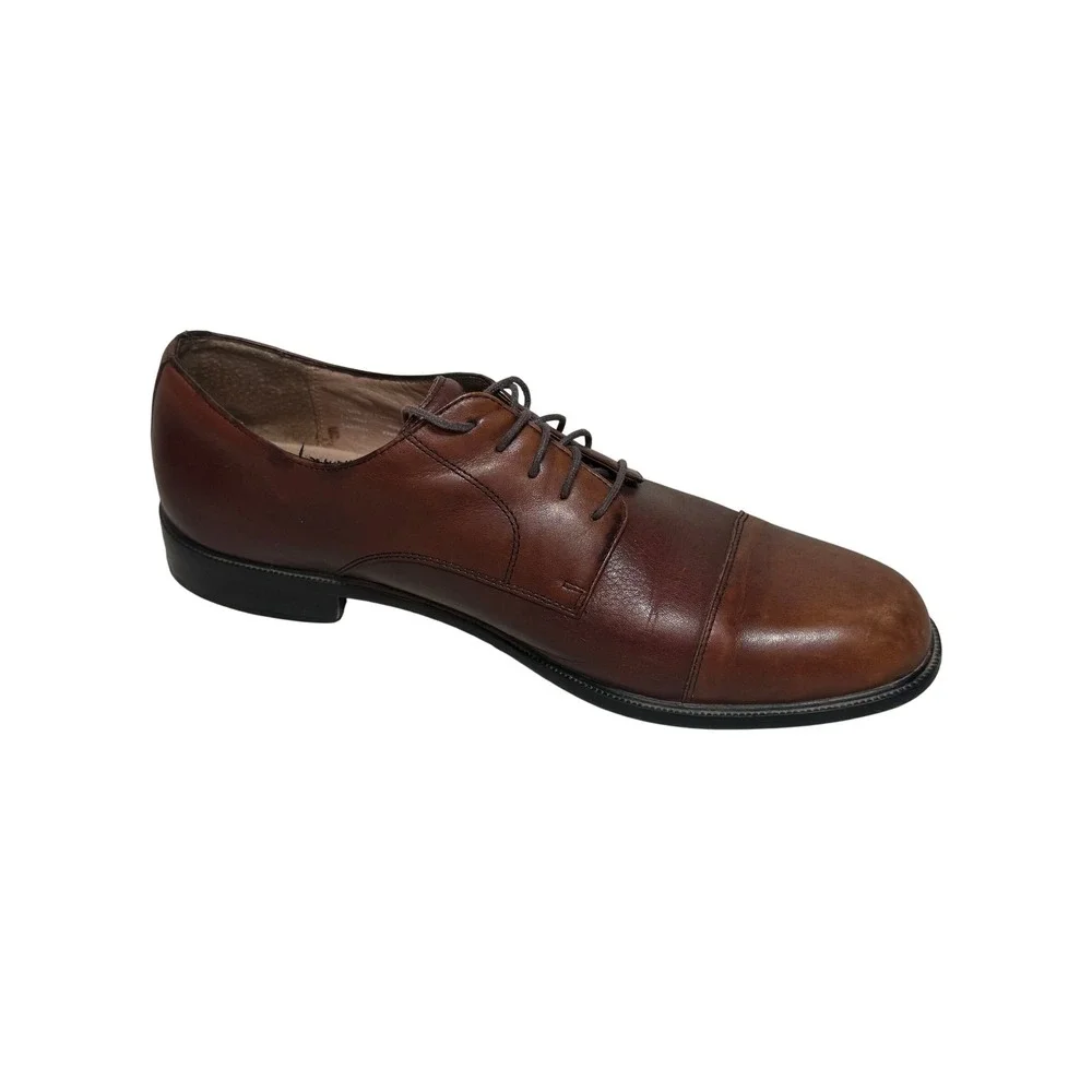 Bostonian Mens Leather Cap Toe Oxford Dress‎ Shoes Brown Lace Up Size 13